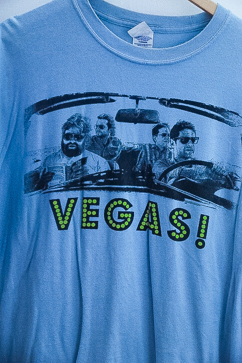 Vintage Vegas Graphics Sky blue mens tees XL