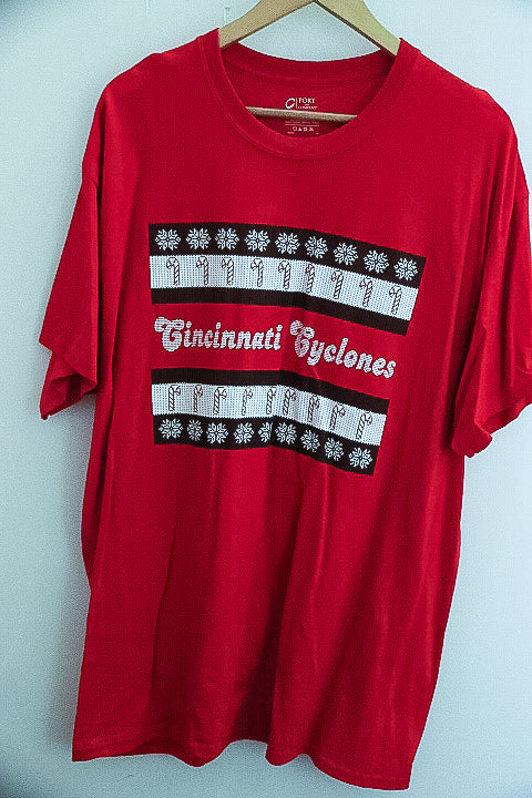 Vintage Cinncinati Cyclones Graphics red mens tees XL