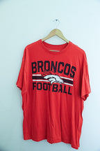 Vintage Broncos Football graphics orange mens tees XL
