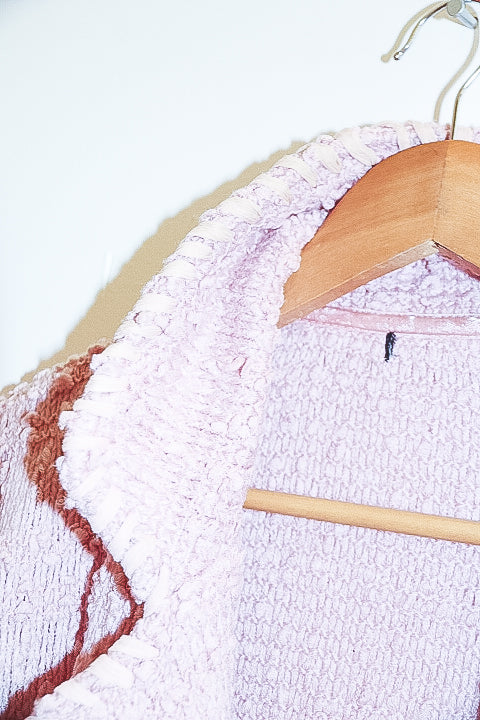 Vintage Womens pink wrinkle long sleeves oversized shirt top