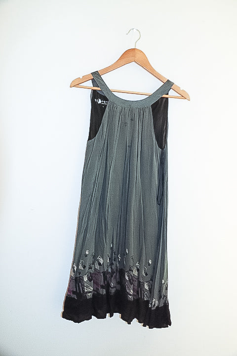 Vintage pepe jeans london womens khaki green embroidery sleeveless maxi dressVintage pepe jeans london womens khaki green embroidery sleeveless maxi dress