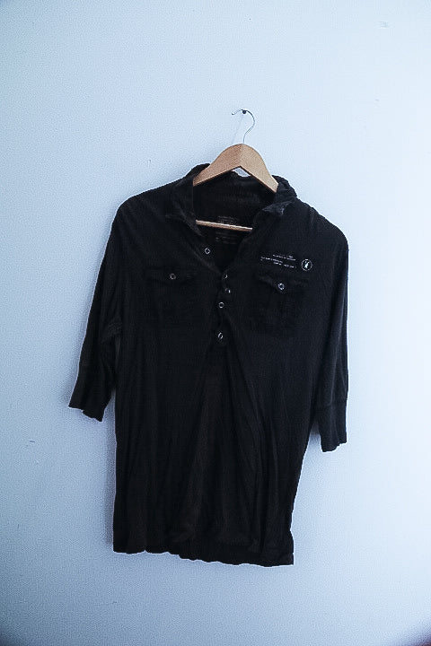 Vintage all saint small grey mens polo shirt