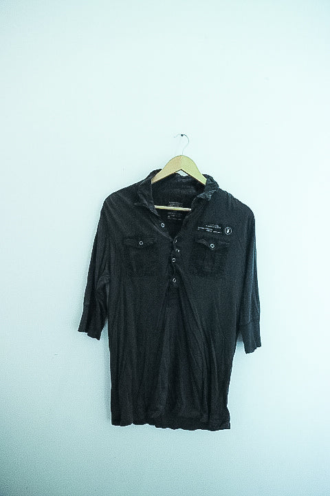 Vintage all saint small grey mens polo shirt