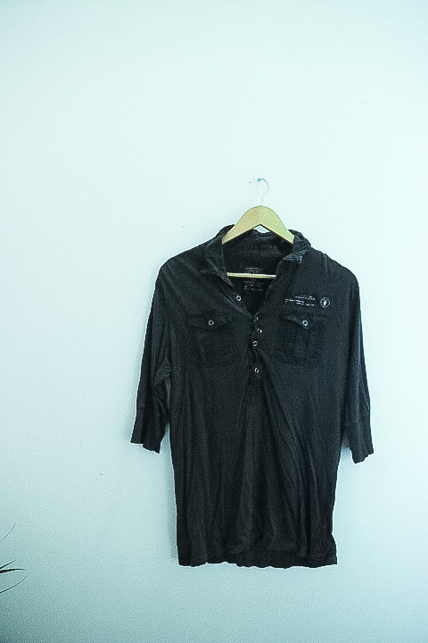 Vintage all saint small grey mens polo shirt