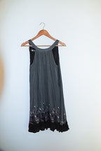 Vintage pepe jeans london womens khaki green embroidery sleeveless maxi dress