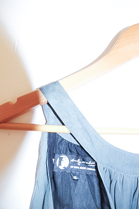 Vintage pepe jeans london womens khaki green embroidery sleeveless maxi dress