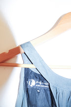 Vintage pepe jeans london womens khaki green embroidery sleeveless maxi dress