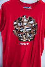 Vintage Adidas Graphics red small tees