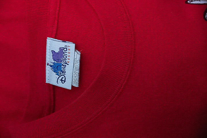 Vintage disneyland mickey mouse graphics red tees XL
