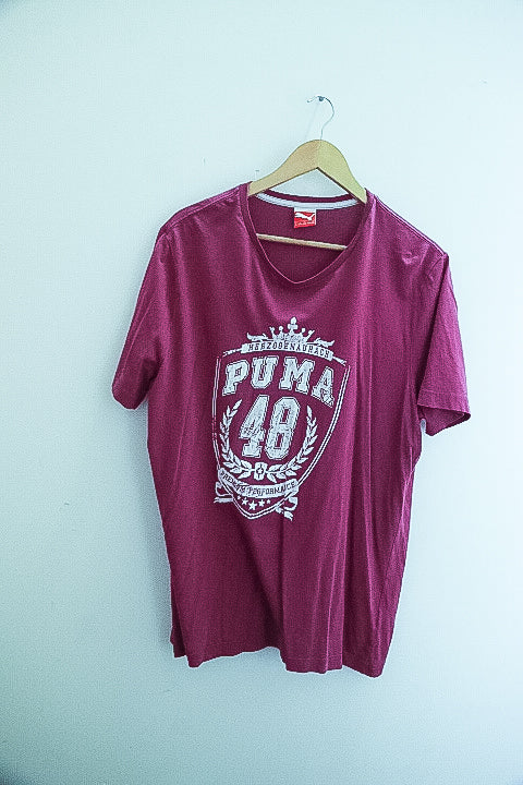 Vintage puma 48 graphics purple mens tshirt XL