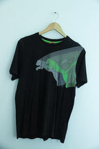 Vintage puma big logo small black mens Tshirt