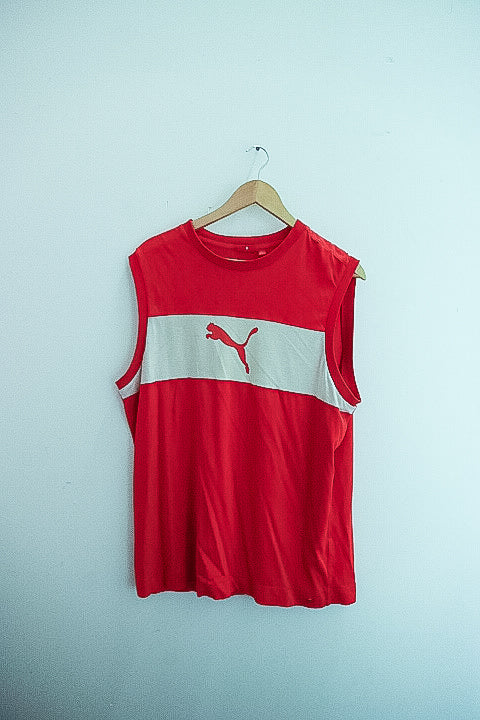 Vintage puma red sleeveless top XL