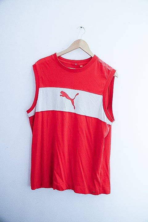 Vintage puma red sleeveless top XL