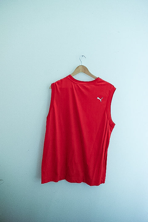 Vintage puma red sleeveless top XL