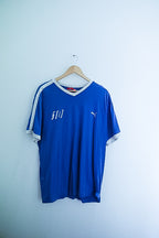 Vintage Italy football team puma vneck blue tees XL