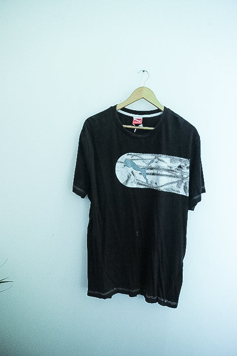 Vintage black puma big logo graphics mens tees XL