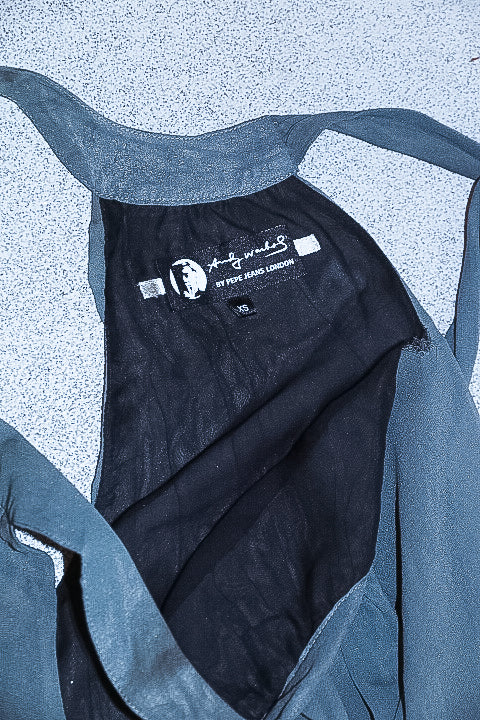 Vintage pepe jeans london womens khaki green embroidery sleeveless maxi dress