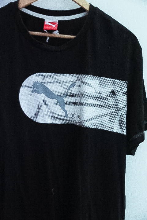 Vintage black puma big logo graphics mens tees XL