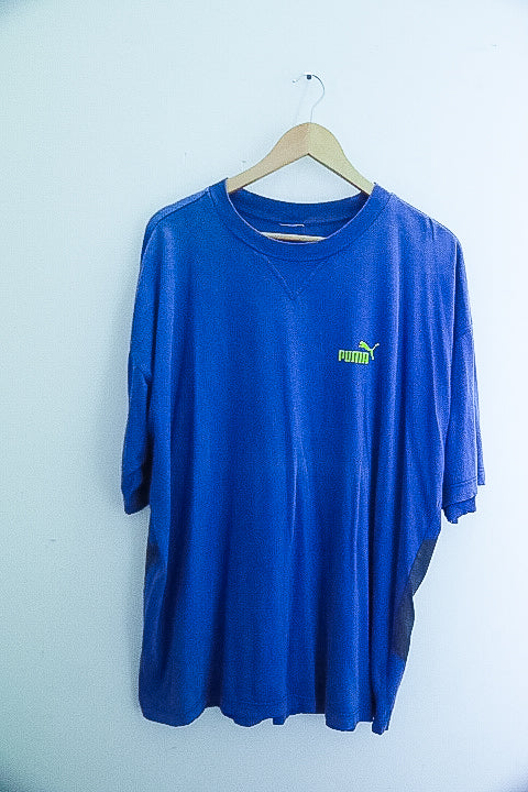 Vintage puma street soccer graphics blue mens tees XL