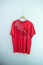 Vintage puma big logo graphics mens red tees XL