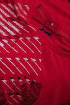 Vintage puma big logo graphics mens red tees XL