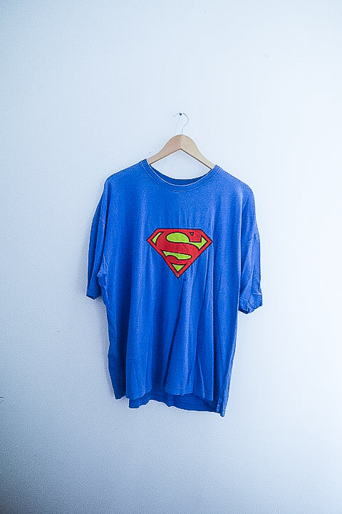 Vintage Dc comics superman classic graphics blue mens tshirt XL