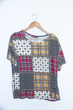 Vintage Zara Patchwork Printed T-shirt L