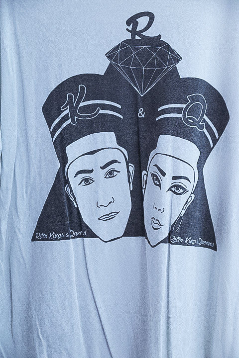 Vintage Retro king and queen graphics large white tees