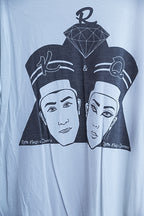 Vintage Retro king and queen graphics large white tees