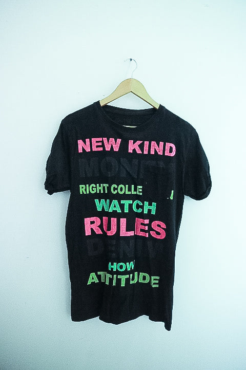 Vintage jack and jones graphics mens medium black tees