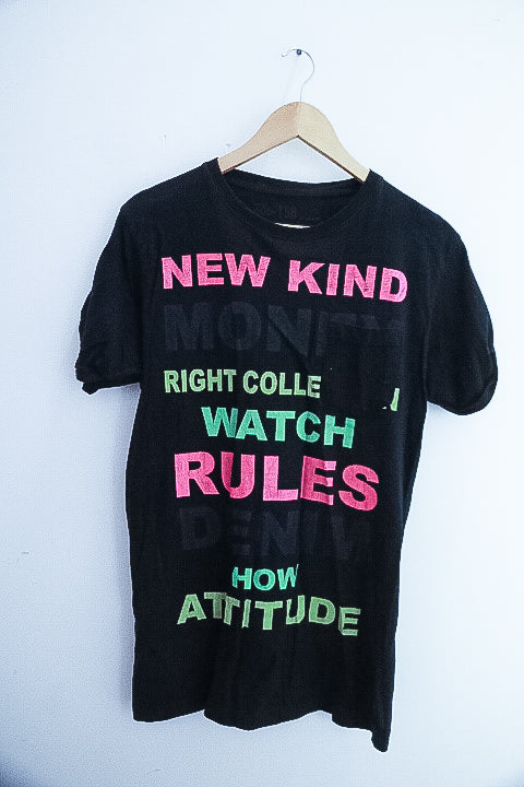 Vintage jack and jones graphics mens medium black tees