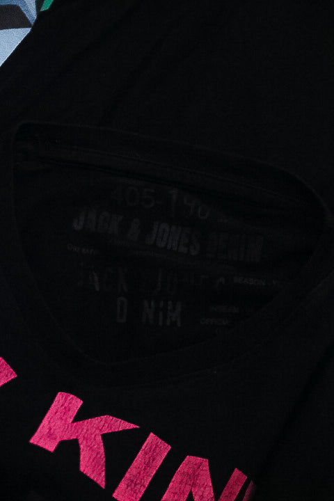 Vintage jack and jones graphics mens medium black tees