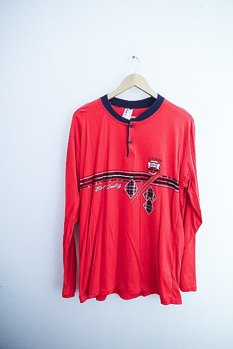 Vintage Aray superior riders mens three button long sleeve red XXL tees