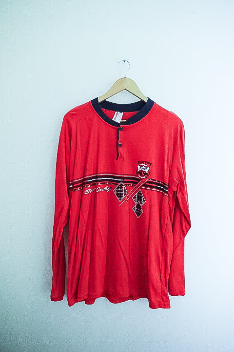 Vintage Aray superior riders mens three button long sleeve red XXL tees