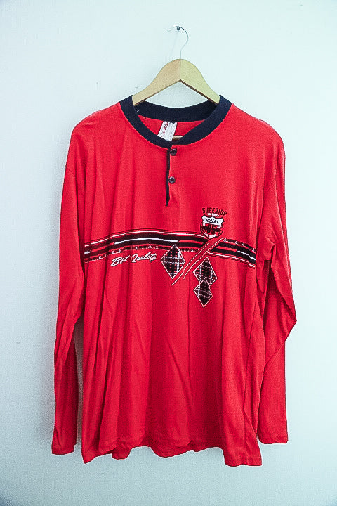 Vintage Aray superior riders mens three button long sleeve red XXL tees