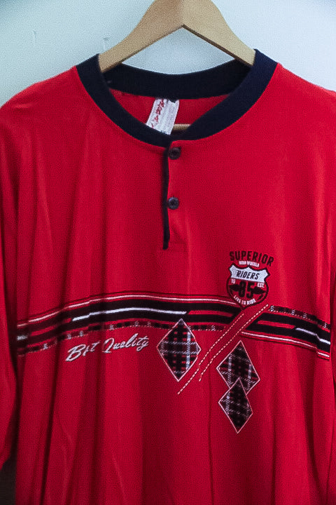 Vintage Aray superior riders mens three button long sleeve red XXL tees