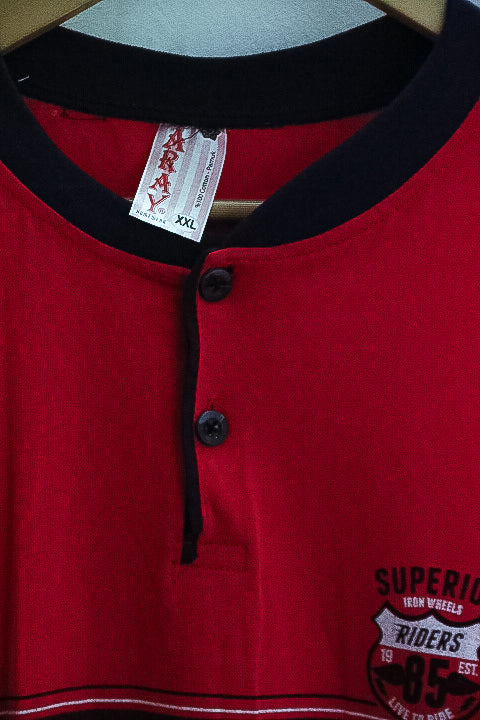 Vintage Aray superior riders mens three button long sleeve red XXL tees