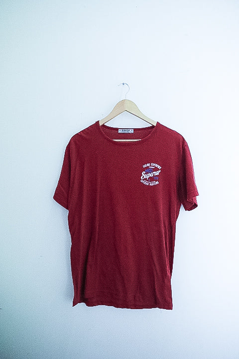 Vintage Erkek burgundy mens made in turkey tees XL