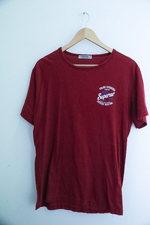 Vintage Erkek burgundy mens made in turkey tees XL