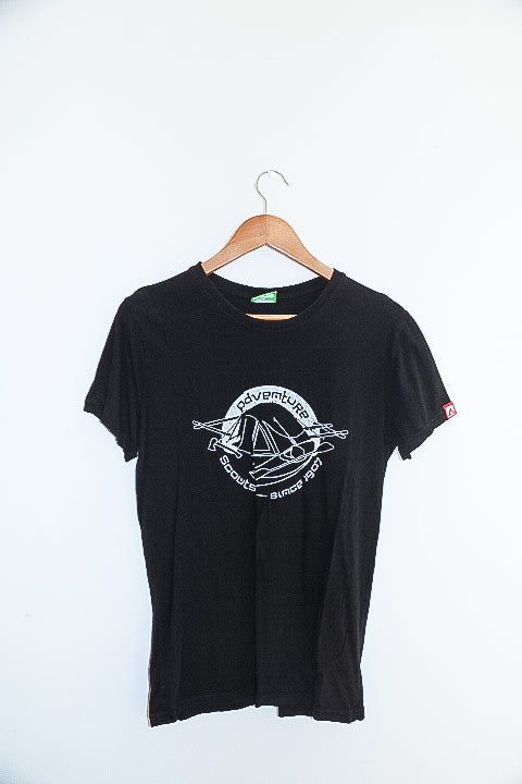 Vintage Black mens adventure scouts graphics small tees