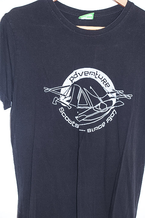 Vintage Black mens adventure scouts graphics small tees