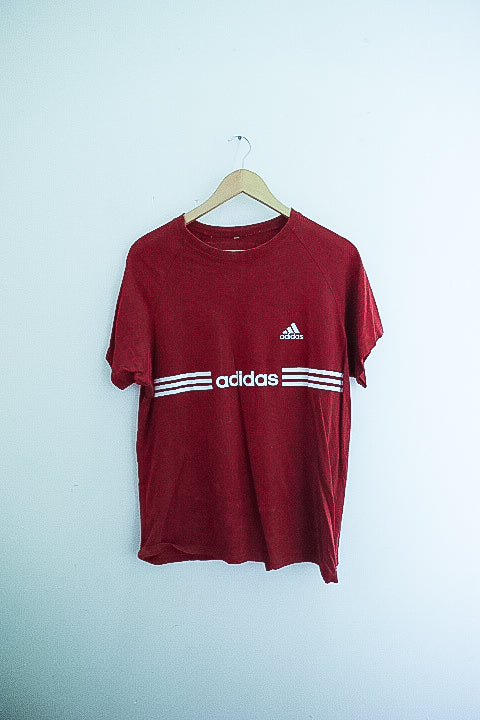 Vintage Adidas big logo graphics medium red tshirt