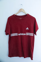 Vintage Adidas big logo graphics medium red tshirt