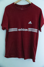 Vintage Adidas big logo graphics medium red tshirt