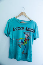 Vintage Lucky luke graphics large blue tshirt
