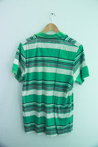 Vintage Mantary green stripped mens medium polo shirt