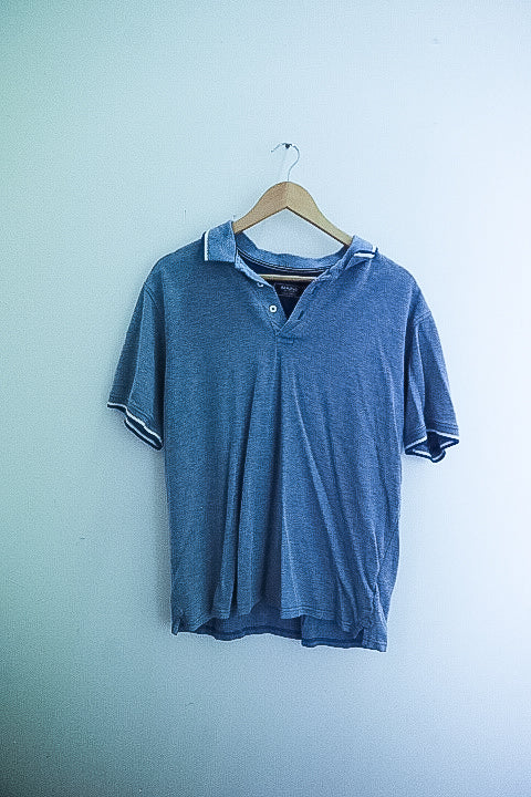 Vintage Maine new england classic mens blue medium polo shirt