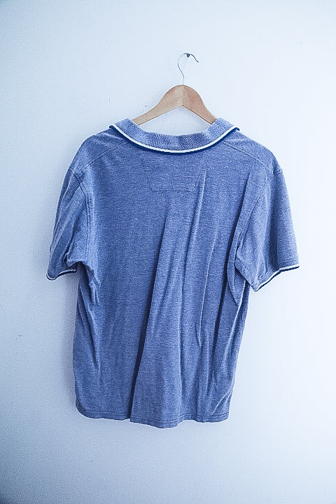 Vintage Maine new england classic mens blue medium polo shirt