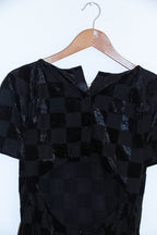 Vintage Girl love black checkered midi dress size 14