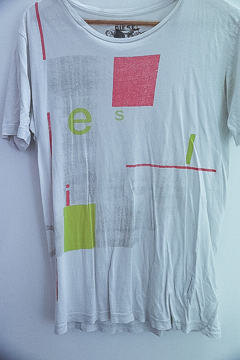 Vintage Diesel graphics large mens white tees